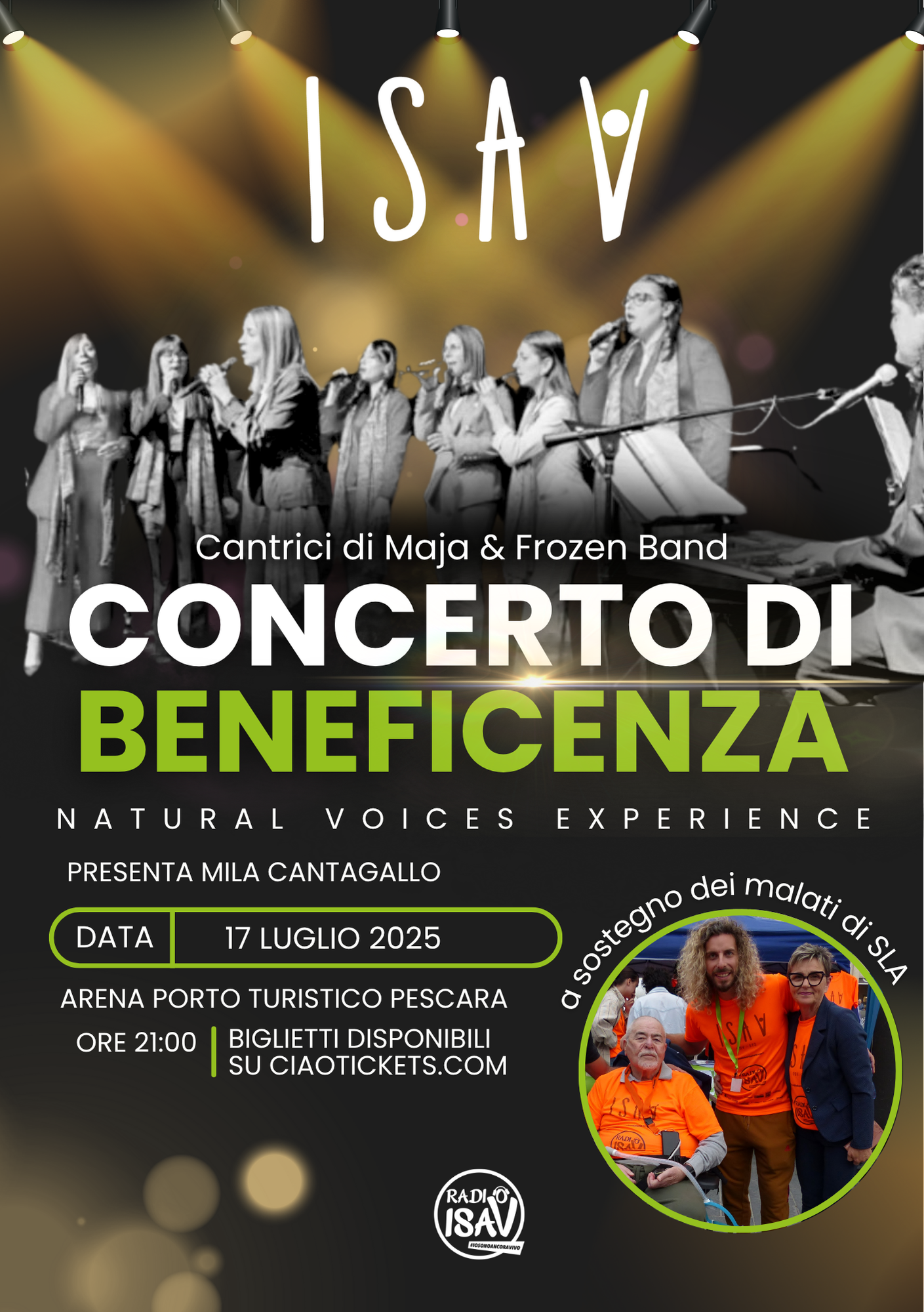 locandina concerto di beneficenza isav e radio isav pescara